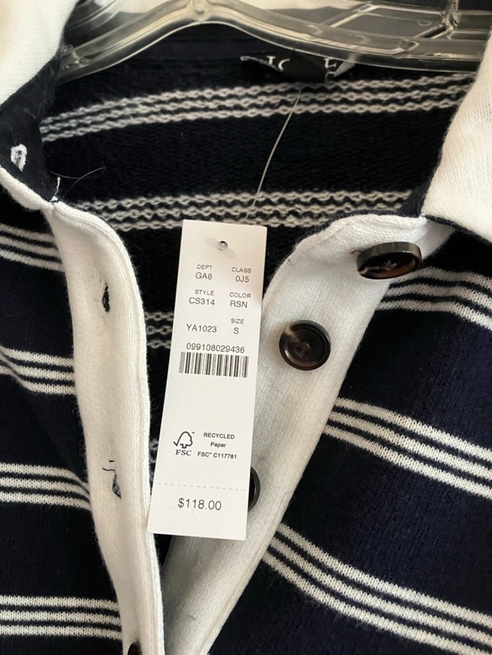 J. Crew Heritage terry rugby sweatshirt in stripe - Picture 6 of 7